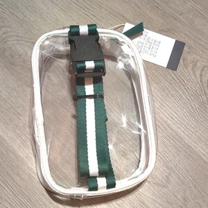 3 For $15🚚🆕Clear Pouch Adjustable with Teal Strap NWT